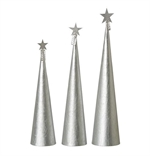 Juletræ Creased cone sølv 3 størrelser - Tinashjem